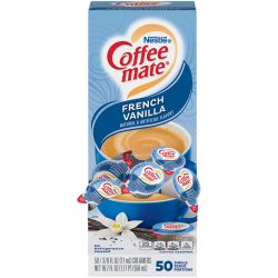 Nestle Coffee mate Coffee Creamer, French Vanilla, Liquid Creamer Singles, Box of 50 Singles